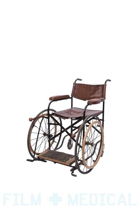 Period burgundy foldable wheelchair